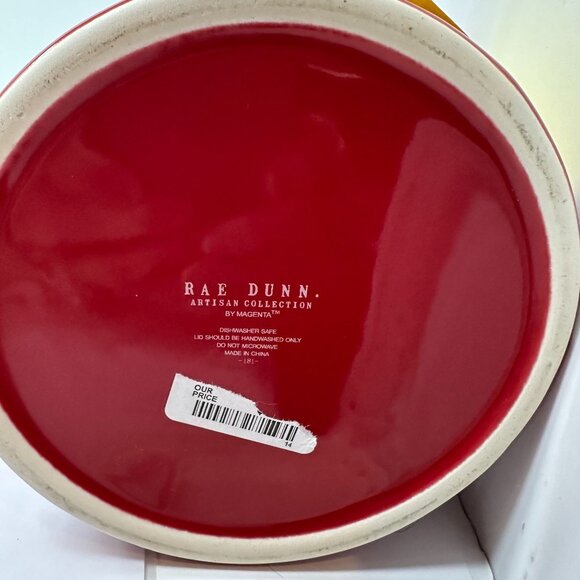 Rae Dunn Red Santa Paws Ceramic Treat Jar Canister Christmas Themed Pet Storage - Picture 9 of 15